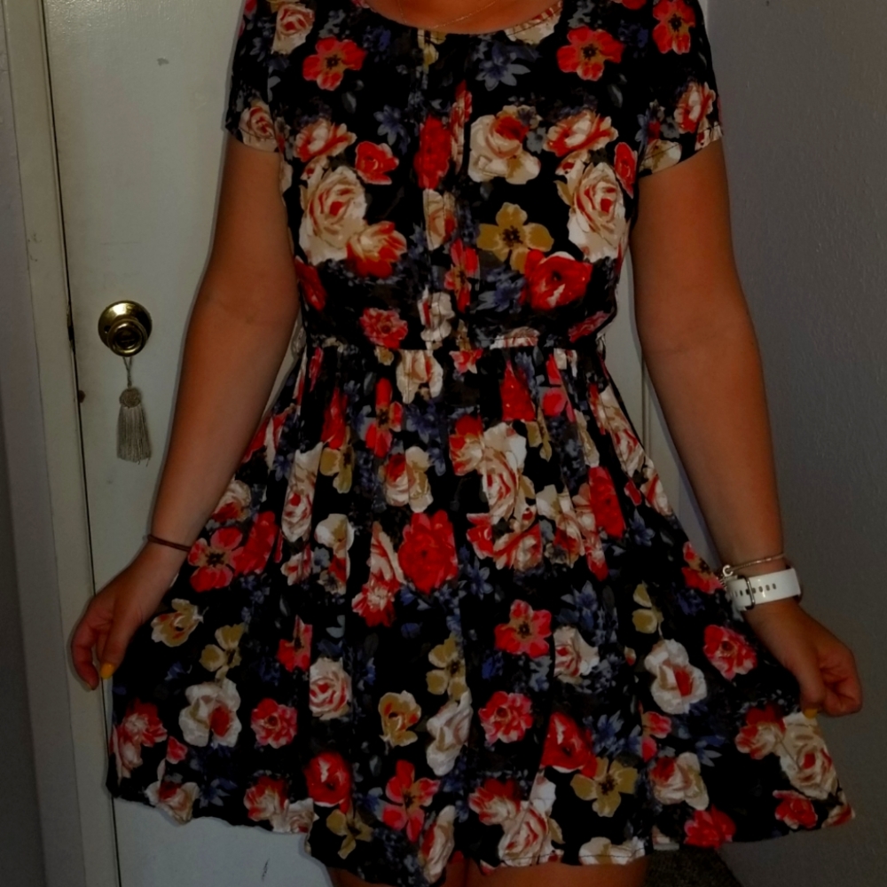 Black/Navy floral dress